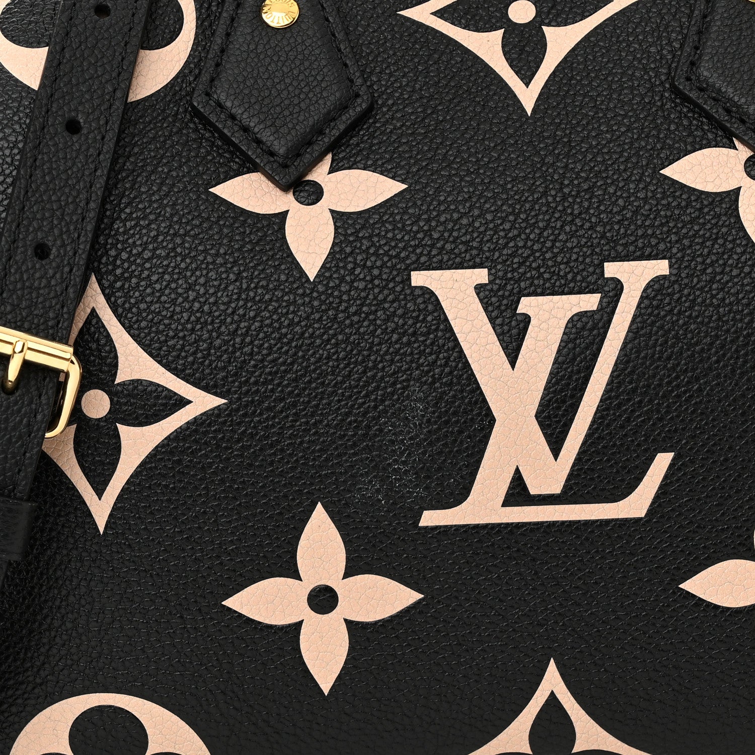 Louis Vuitton Empreinte Monogram Giant Speedy Bandouliere 25 Black Beige 8 of 11