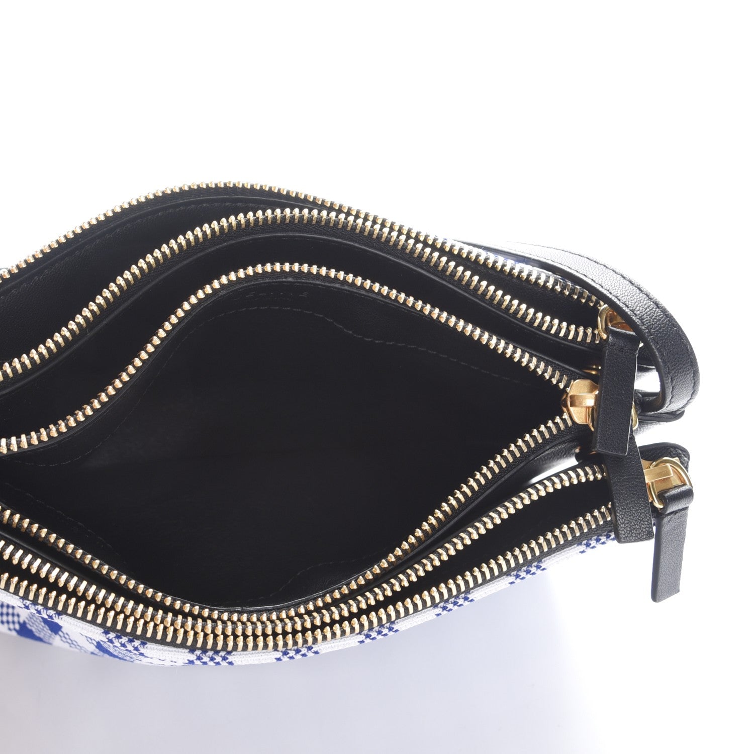 Celine Gingham Lambskin Small Trio Crossbody Bag Cobalt 5 of 7