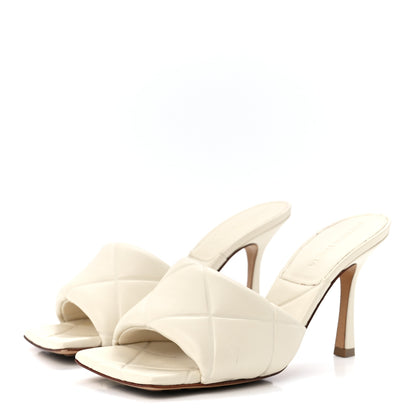 Bottega Veneta Nappa Quilted Rubber Lido Mule Sandals 37.5 Sea Salt 3 of 8