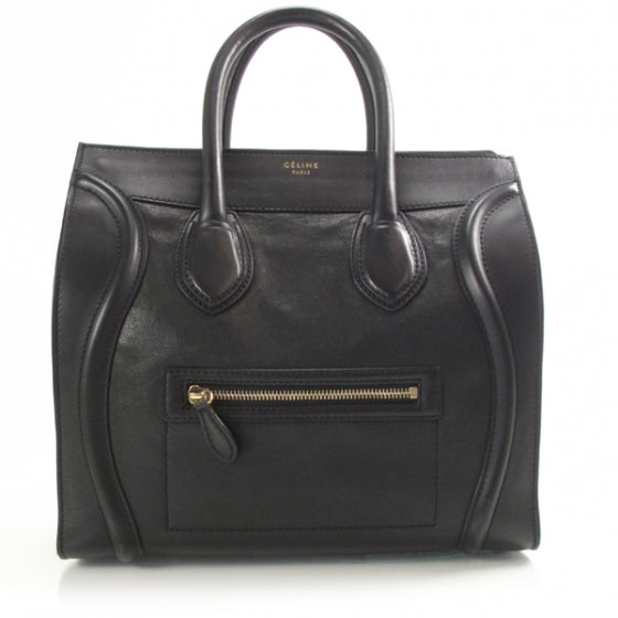 Leather Mini Luggage Bag Black