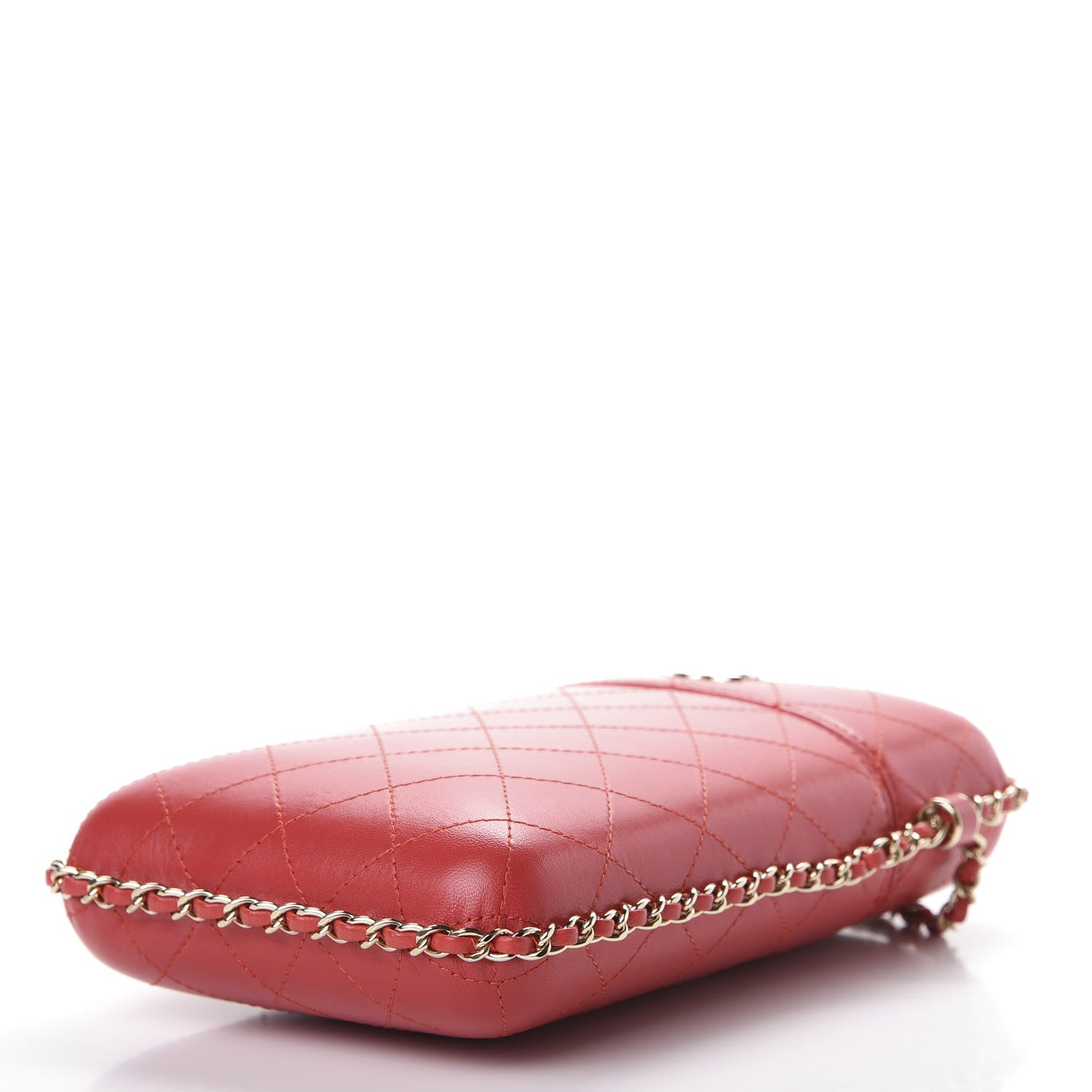 Chanel Lambskin Quilted Chain Around Phone Holder Red 6 of 10