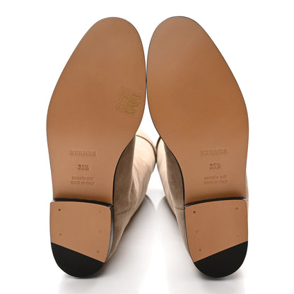 Hermes Suede Kelly Jumping Boots 35.5 Oak 5 of 13