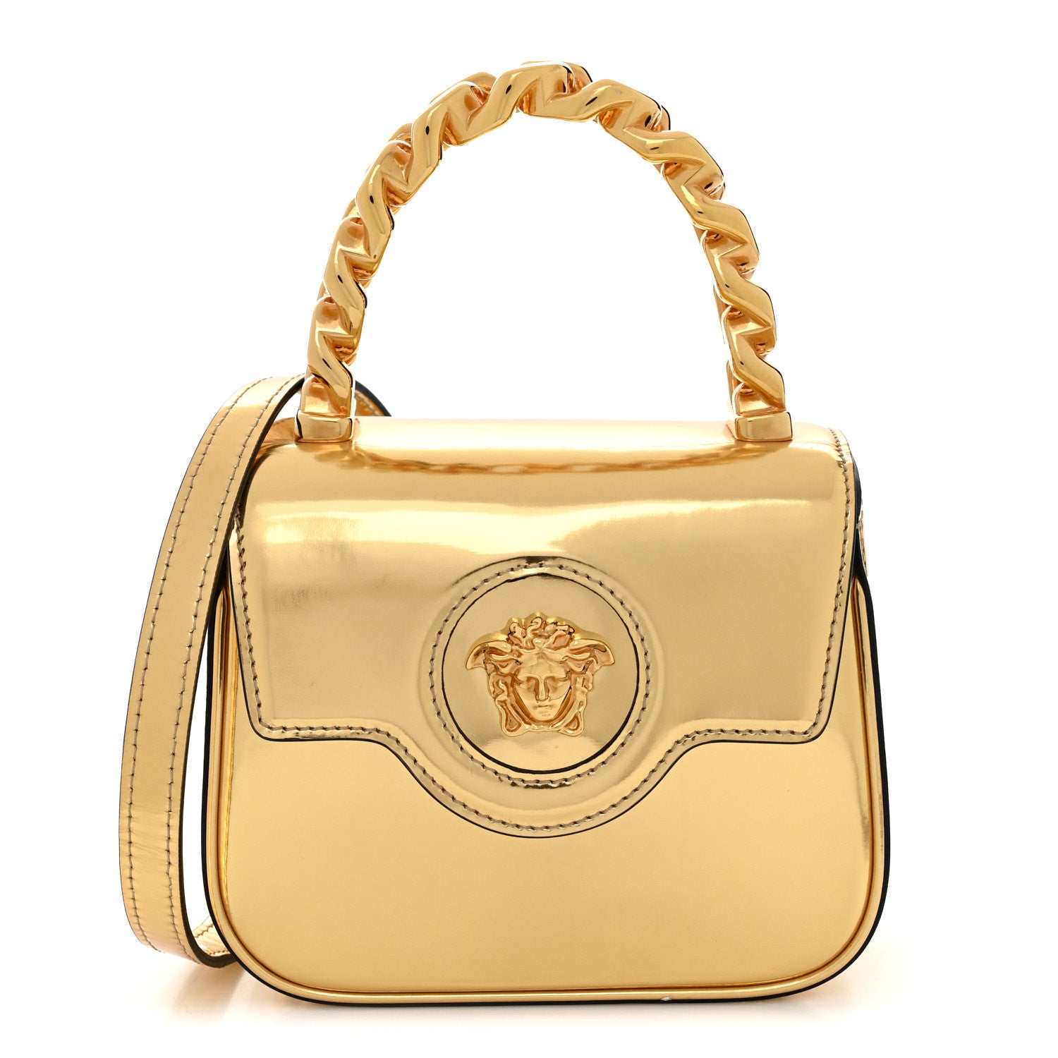 Versace Metallic Calfskin Mini La Medusa Bag Gold 1 of 11