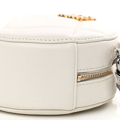 Chanel Shiny Goatskin Quilted Chanel 19 Round Clutch With Chain White 10 of 11