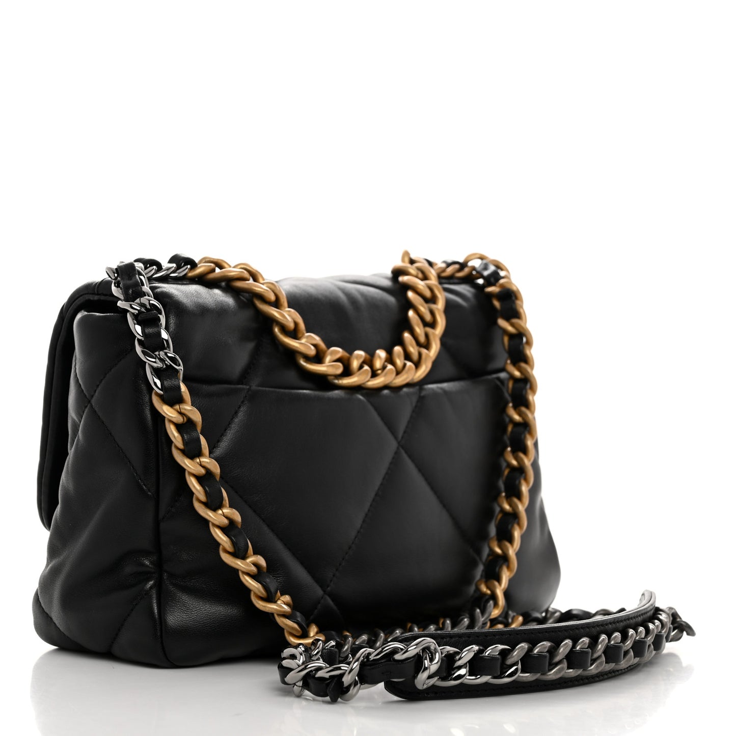 Lambskin Quilted Medium Chanel 19 Flap Black