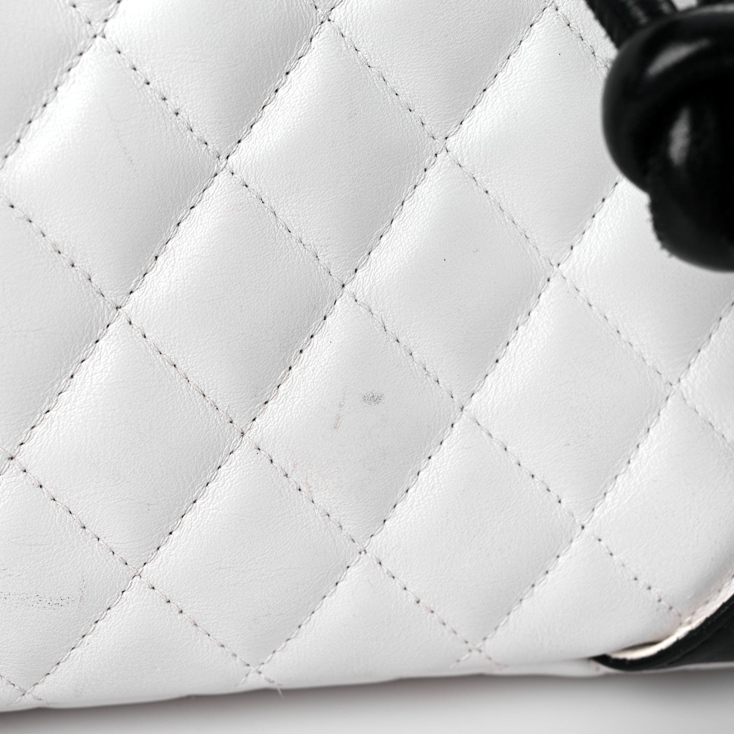 Chanel Calfskin Quilted Large Cambon Bowler White Black 17 of 18