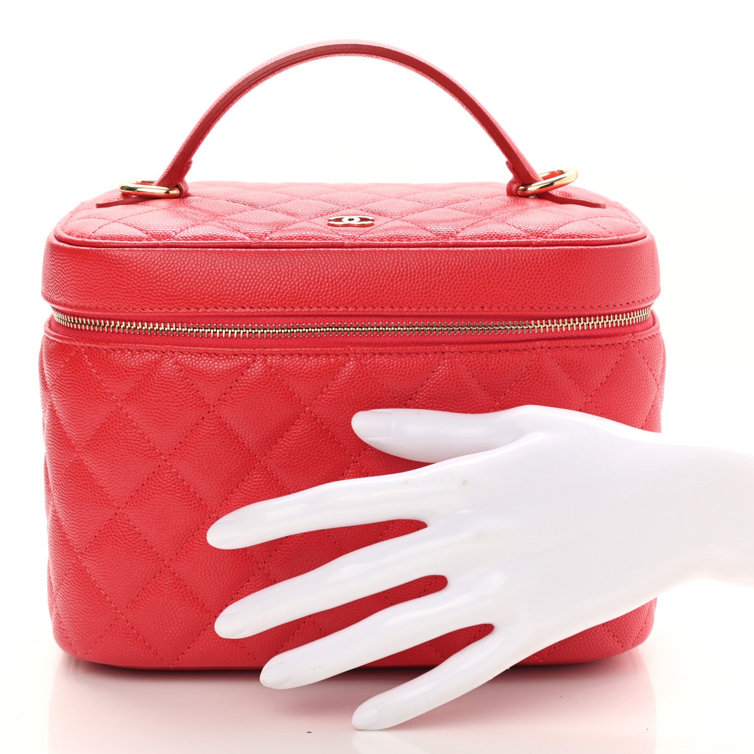 Chanel Caviar Quilted Large Vanity Pouch Red 2 of 7
