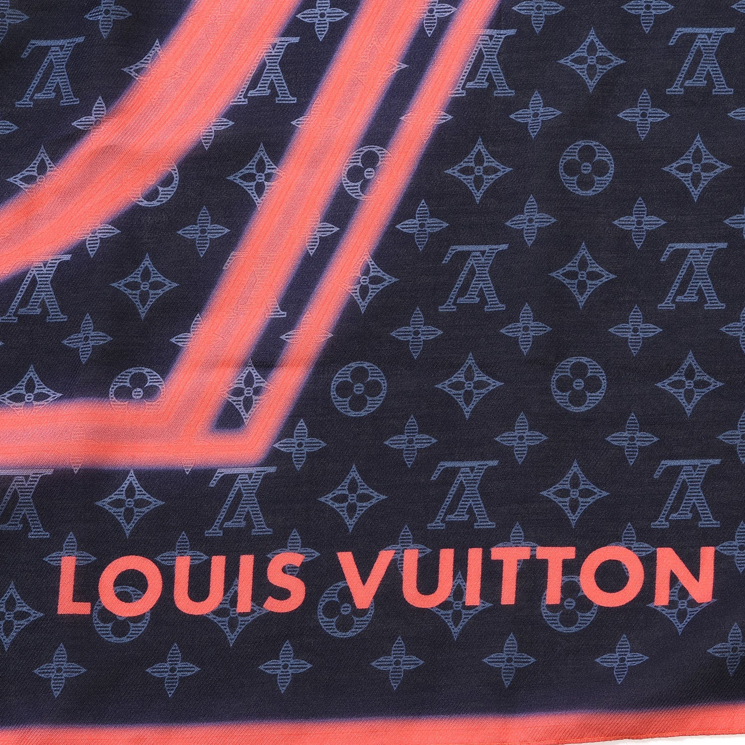 Louis Vuitton Silk Monogram Upside Down Scarf Marine 4 of 6