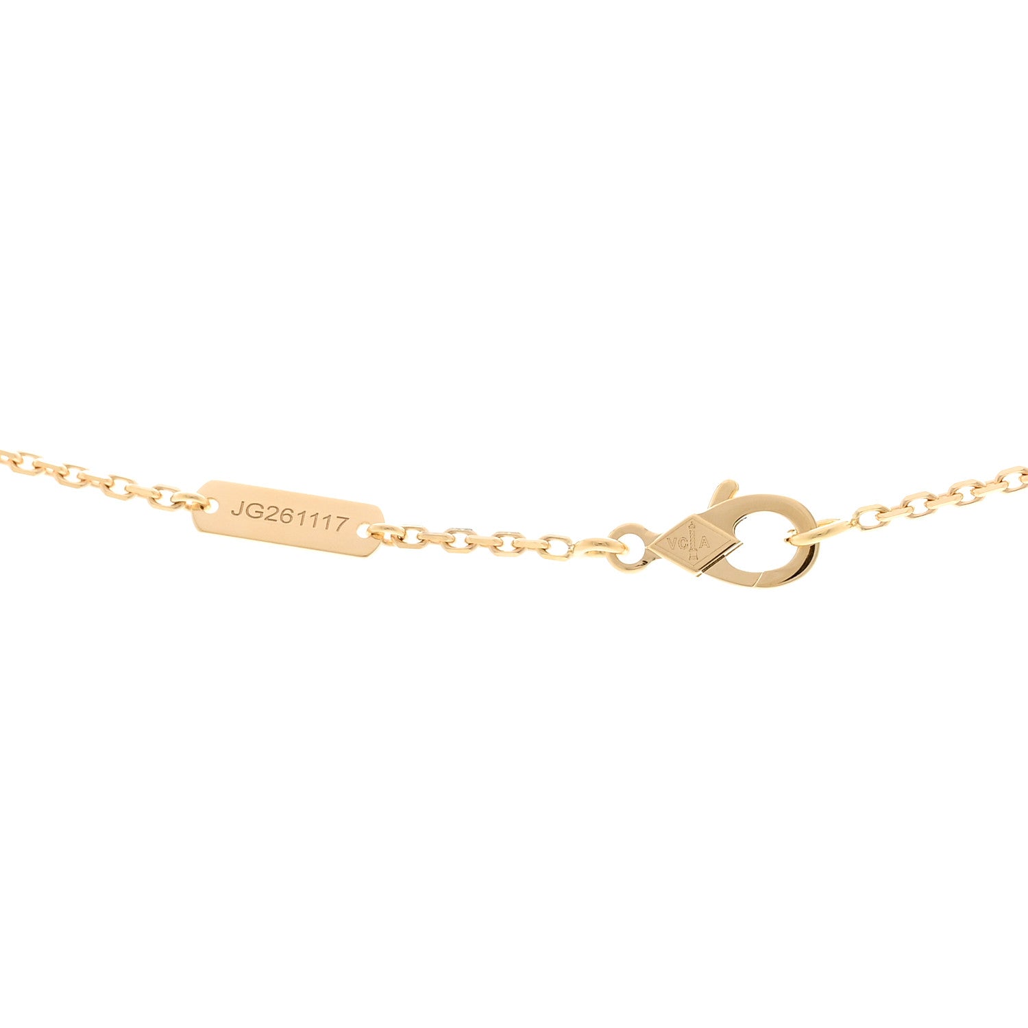 Van Cleef & Arpels 18K Yellow Gold Mother of Pearl Vintage Alhambra Pendant Necklace 4 of 6