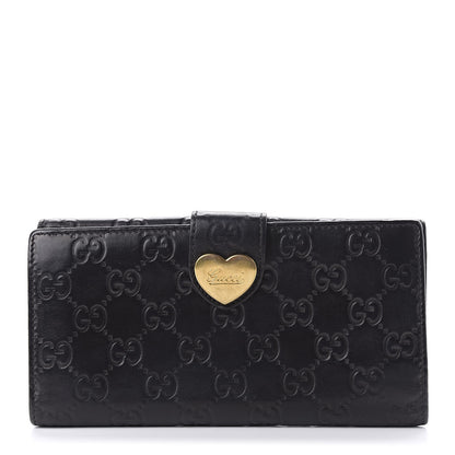 Gucci Guccissima Heart Continental Wallet Black 1 of 12