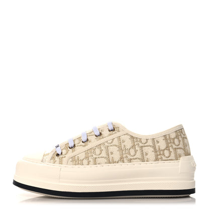 Christian Dior Canvas Lurex Oblique Walk'N'Dior Platform Sneakers 36 Pale Gold 1 of 10