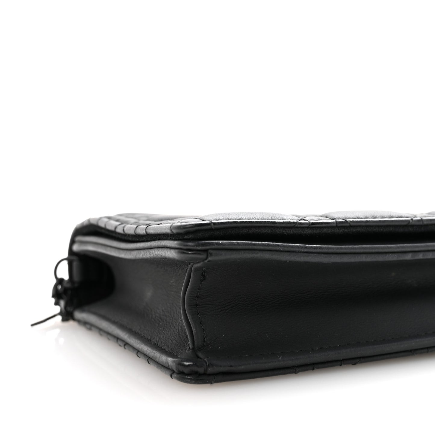 Ultra Matte Calfskin Cannage Lady Dior Pouch Black