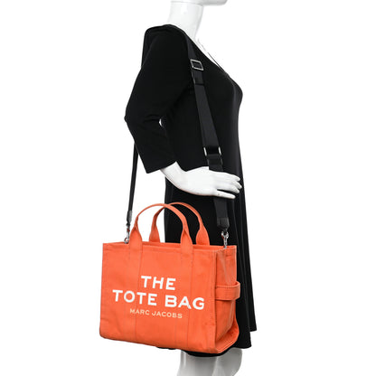 Marc Jacobs Cotton Canvas Medium The Traveler Tote Bag Orange 2 of 11