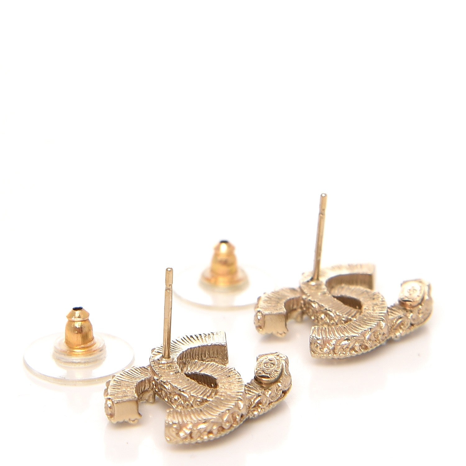 Chanel Enamel CC Baroque Earrings Black Gold 3 of 4