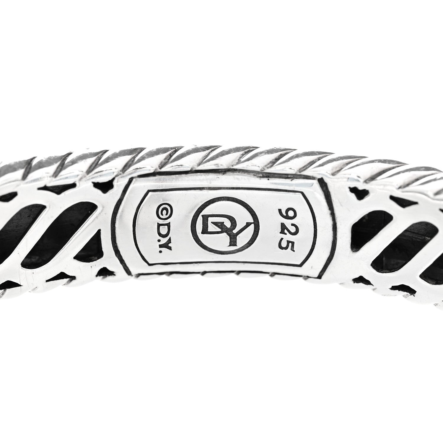 David Yurman Sterling Silver Diamond Blue Topaz Wheaton Cuff Bracelet 3 of 3
