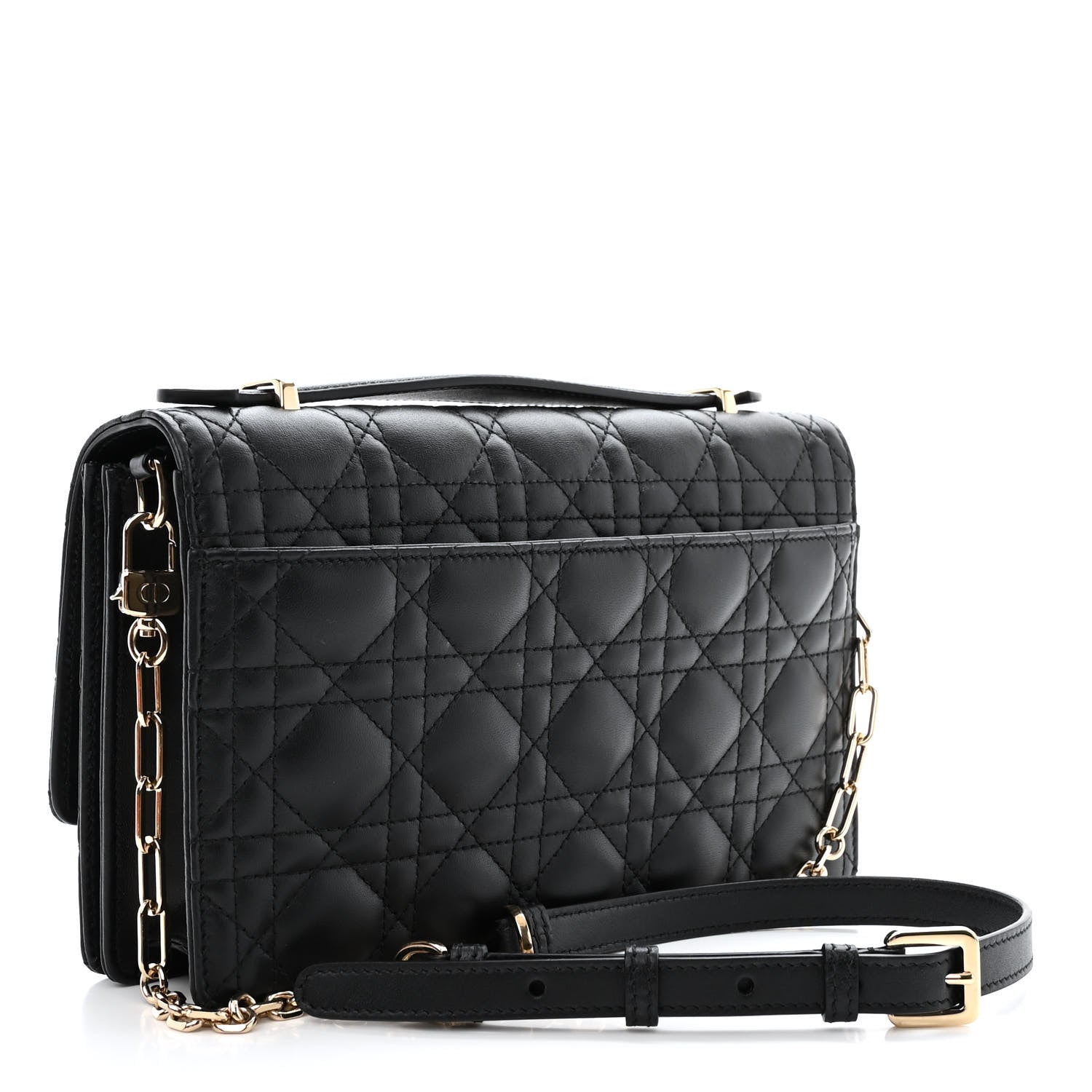 Christian Dior Lambskin Cannage Miss Dior Chain Pouch Black 3 of 12