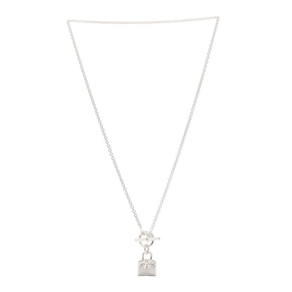 Hermes Sterling Silver Birkin Amulette Pendant Necklace 3 of 6