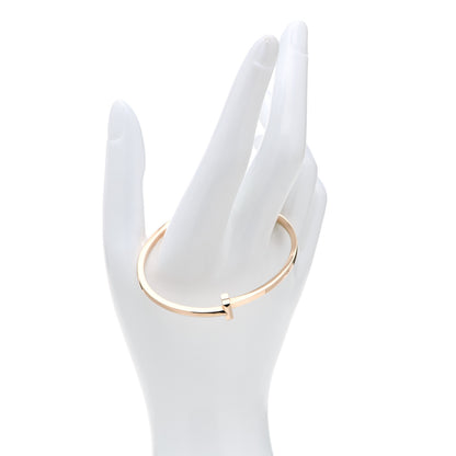Tiffany 18K Rose Gold Narrow T T1 Hinged Bangle Bracelet 2 of 4