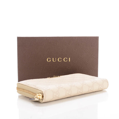 Gucci Guccissima Metal Bar Zip Around Wallet Off White 4 of 7