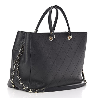 Chanel Bullskin Stitched Medium Shopping Bag Black 4 of 11