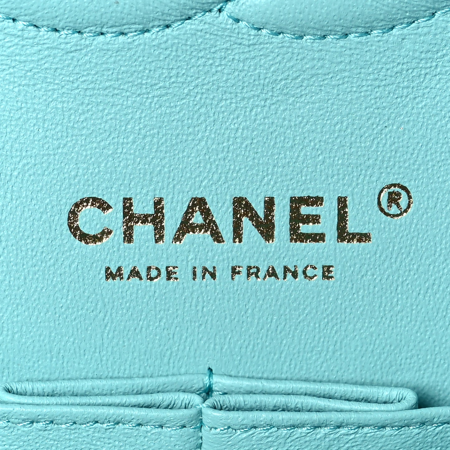 Caviar Quilted Medium Double Flap Light Blue