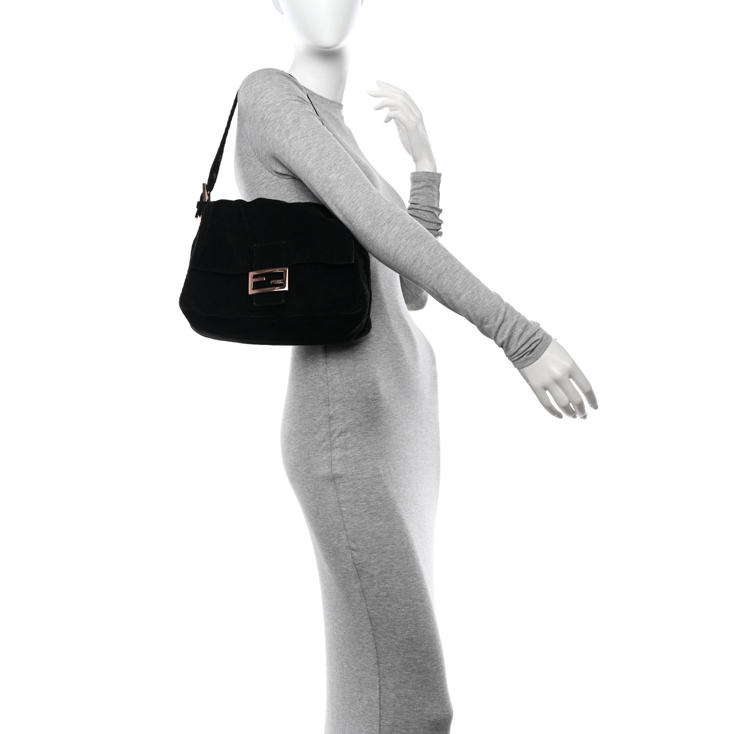 Fendi Corduroy Mama Baguette Beige 2 of 9