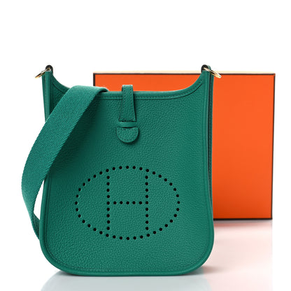 Hermes Taurillon Clemence Evelyne TPM Vert Verone 9 of 9