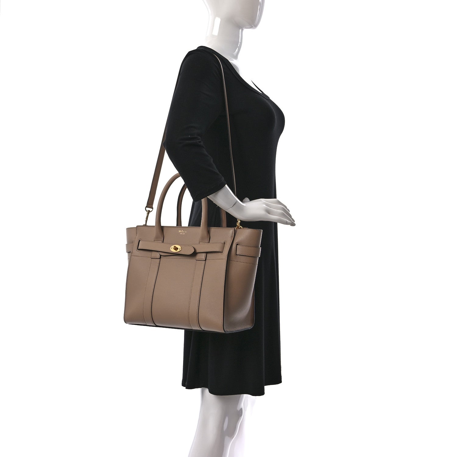 Mulberry Micro Classic Grain Calfskin Small Bayswater Zip Tote Maple 2 of 11