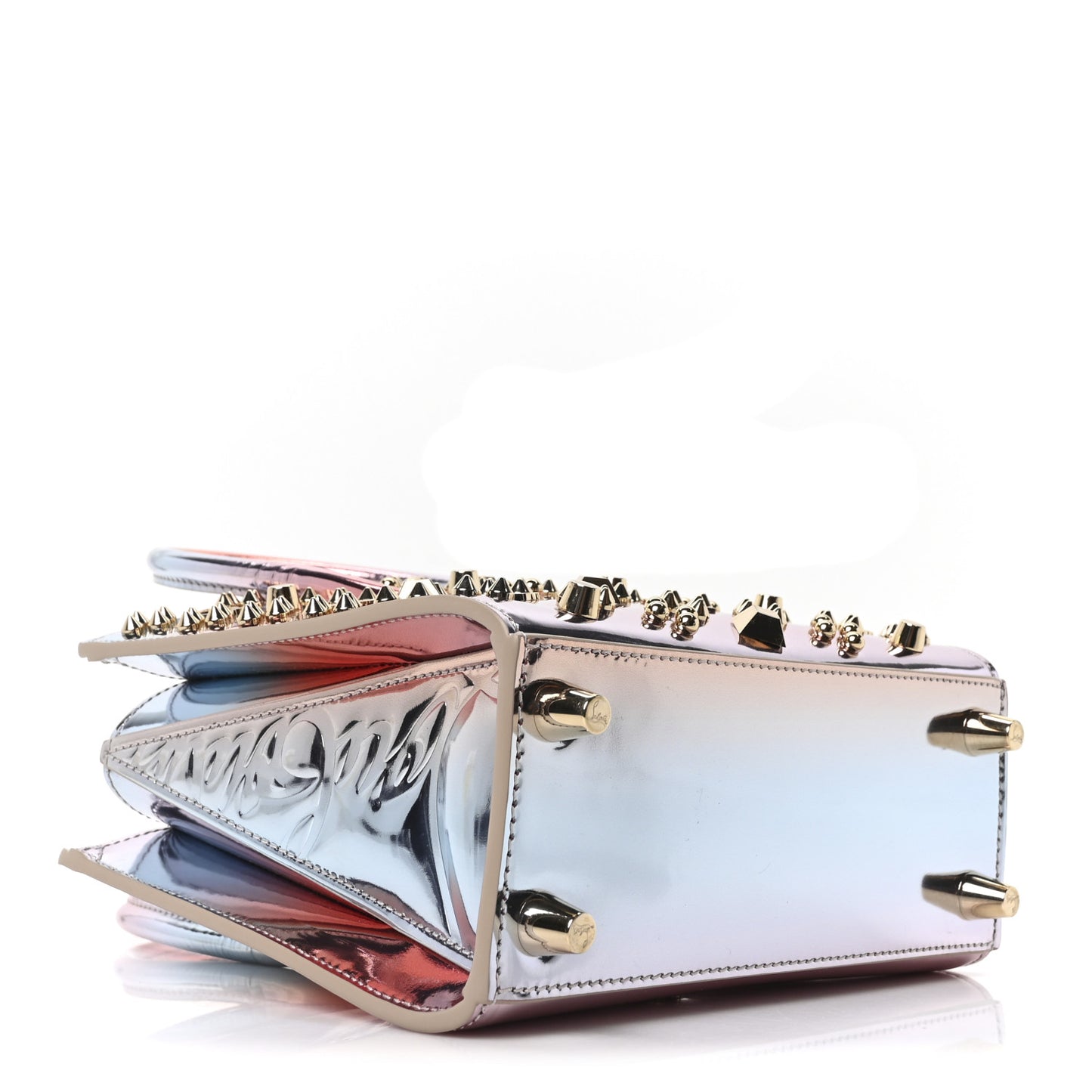 Mirror Degrade Spikes Loubinthesky Mini Paloma Leche Gold