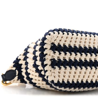 Miu Miu Fabric Crochet Pouch Blue White 8 of 10