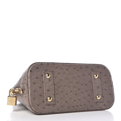 Louis Vuitton Ostrich Alma BB Gris 4 of 10