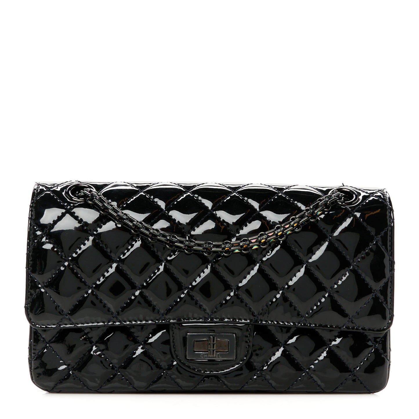 Patent Calfskin Quilted 2.55 Reissue 225 Flap So Black