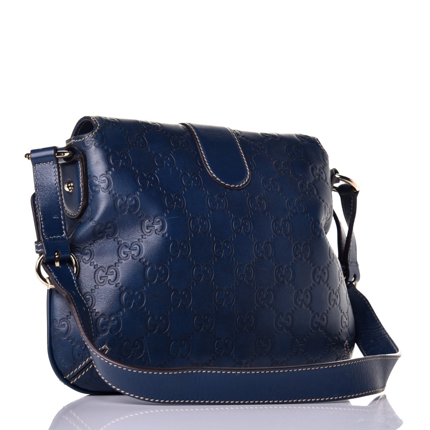 Guccissima Wave Flap Bag Blue