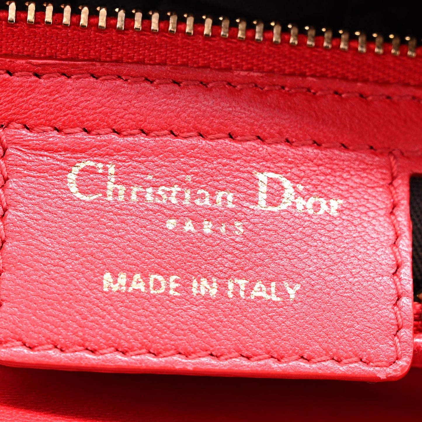 Lambskin Cannage Medium Lady Dior Red