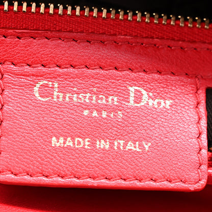 Christian Dior Lambskin Cannage Medium Lady Dior Red 6 of 11