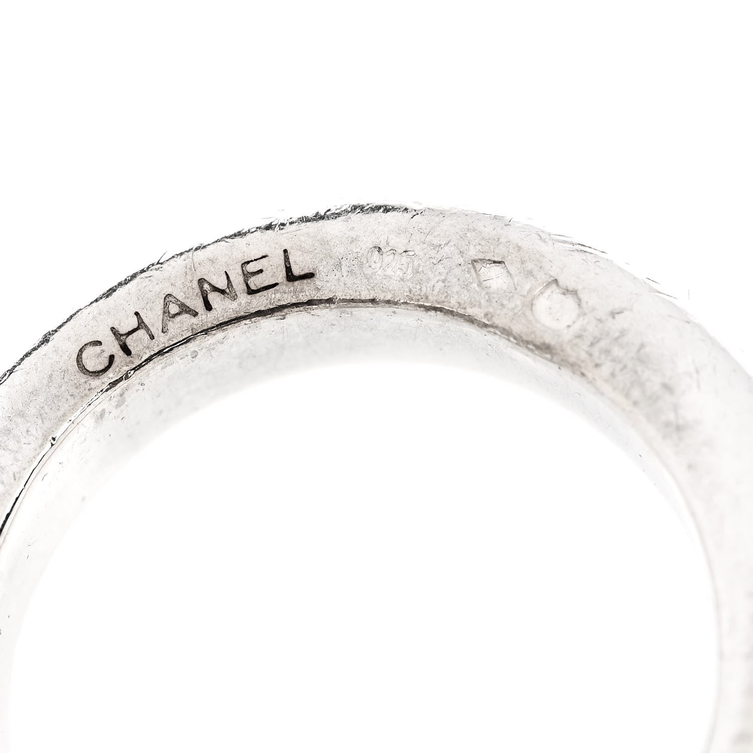 Chanel Sterling Silver Logo Set of 3 Stacking Ring 54 7 4 of 5