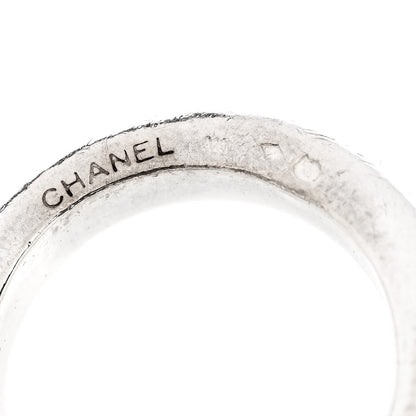 Chanel Sterling Silver Logo Set of 3 Stacking Ring 54 7 4 of 5