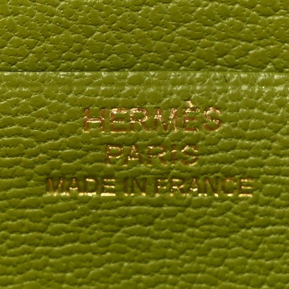 Hermes Ostrich Bearn Compact Wallet Vert Anis 7 of 14