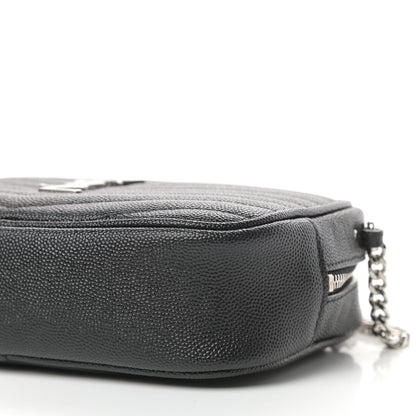 Saint Laurent Grain De Poudre Matelasse Monogram Mini Lou Camera Bag Black 9 of 11