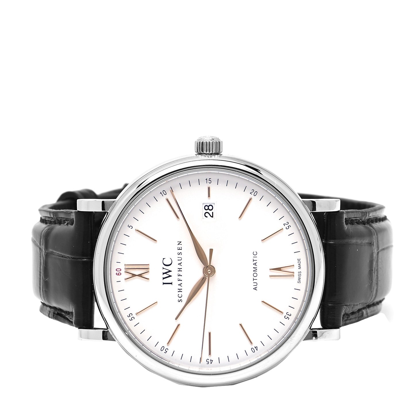 Stainless Steel Alligator 40mm Portofino Automatic Watch IW356517