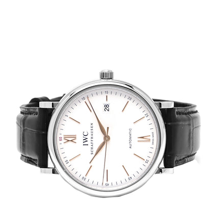 IWC Stainless Steel Alligator 40mm Portofino Automatic Watch IW356517 2 of 5