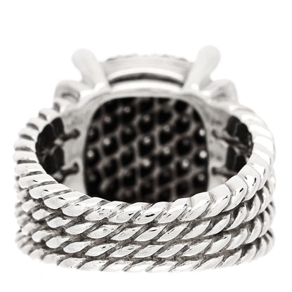 David Yurman Sterling Silver Diamond 16mm Wheaton Ring 53 6.5 4 of 6