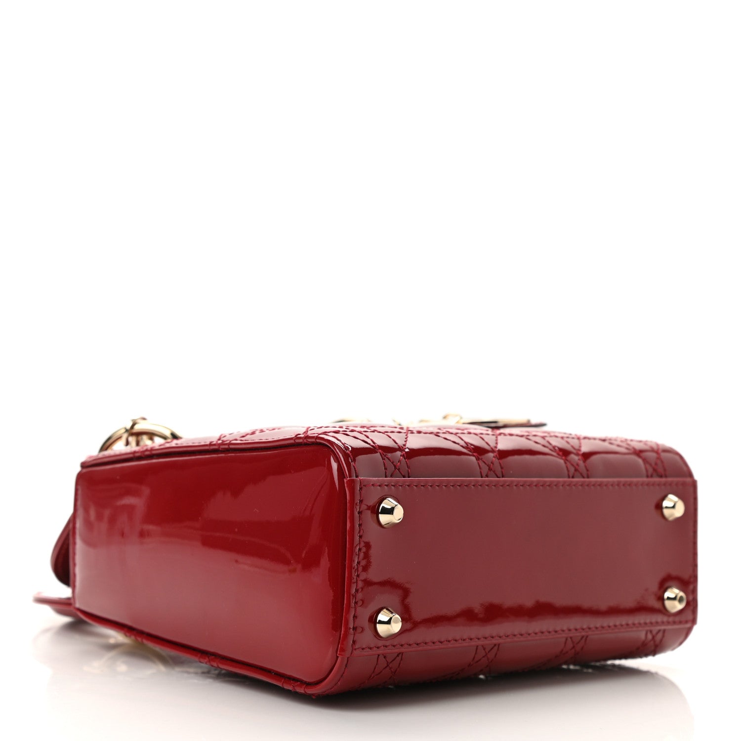 Christian Dior Patent Cannage Mini Lady Dior Red 4 of 11