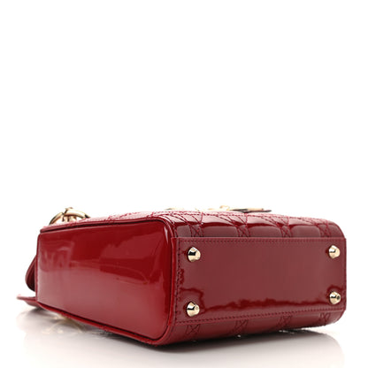 Christian Dior Patent Cannage Mini Lady Dior Red 4 of 11