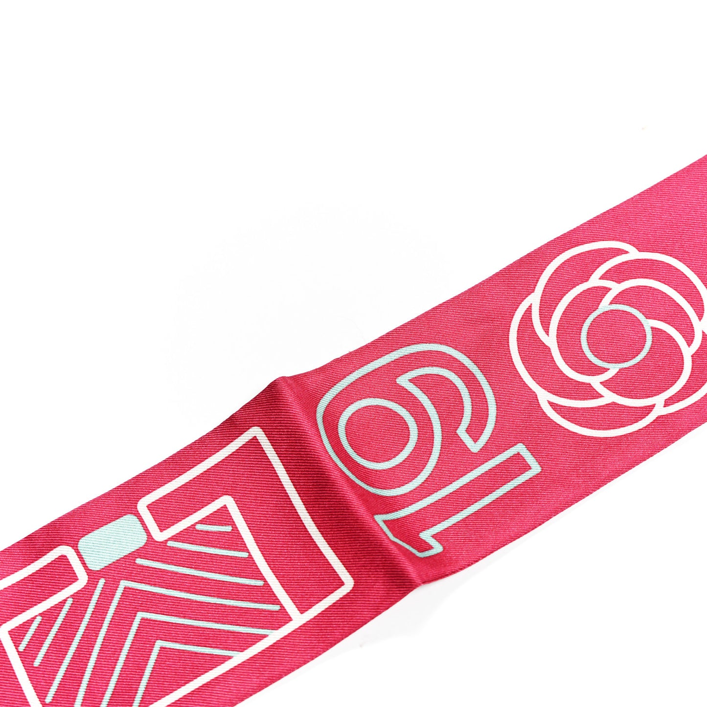 Silk Slim Bandeau Scarf Pink White Blue
