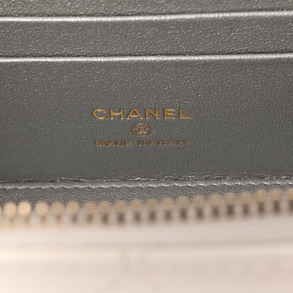 Chanel Shiny Calfskin Quilted Small Top Handle Vanity Case With Chain White 6 of 13