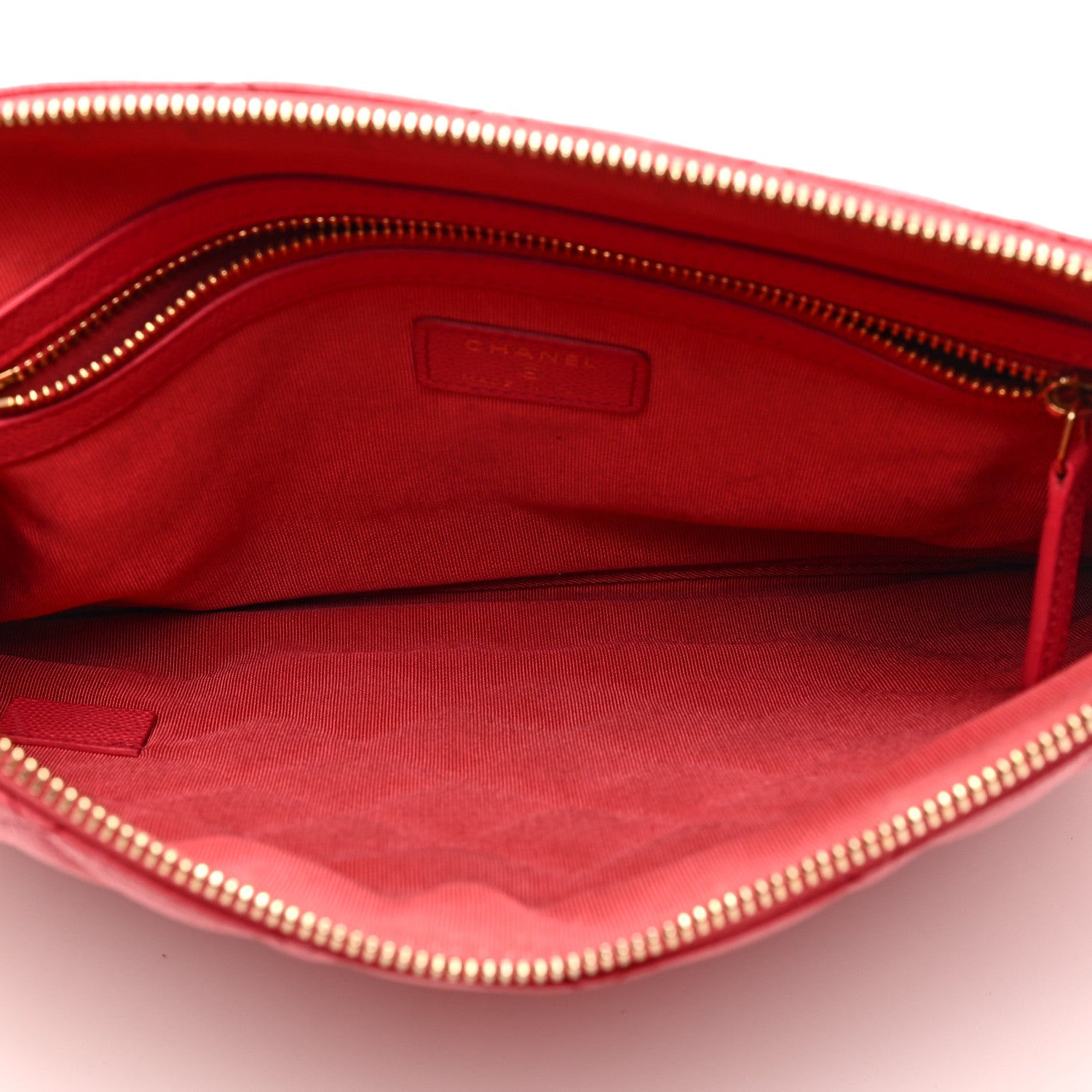 Chanel Caviar Quilted Medium Cosmetic Case Red 5 of 8