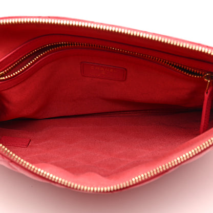 Chanel Caviar Quilted Medium Cosmetic Case Red 5 of 8