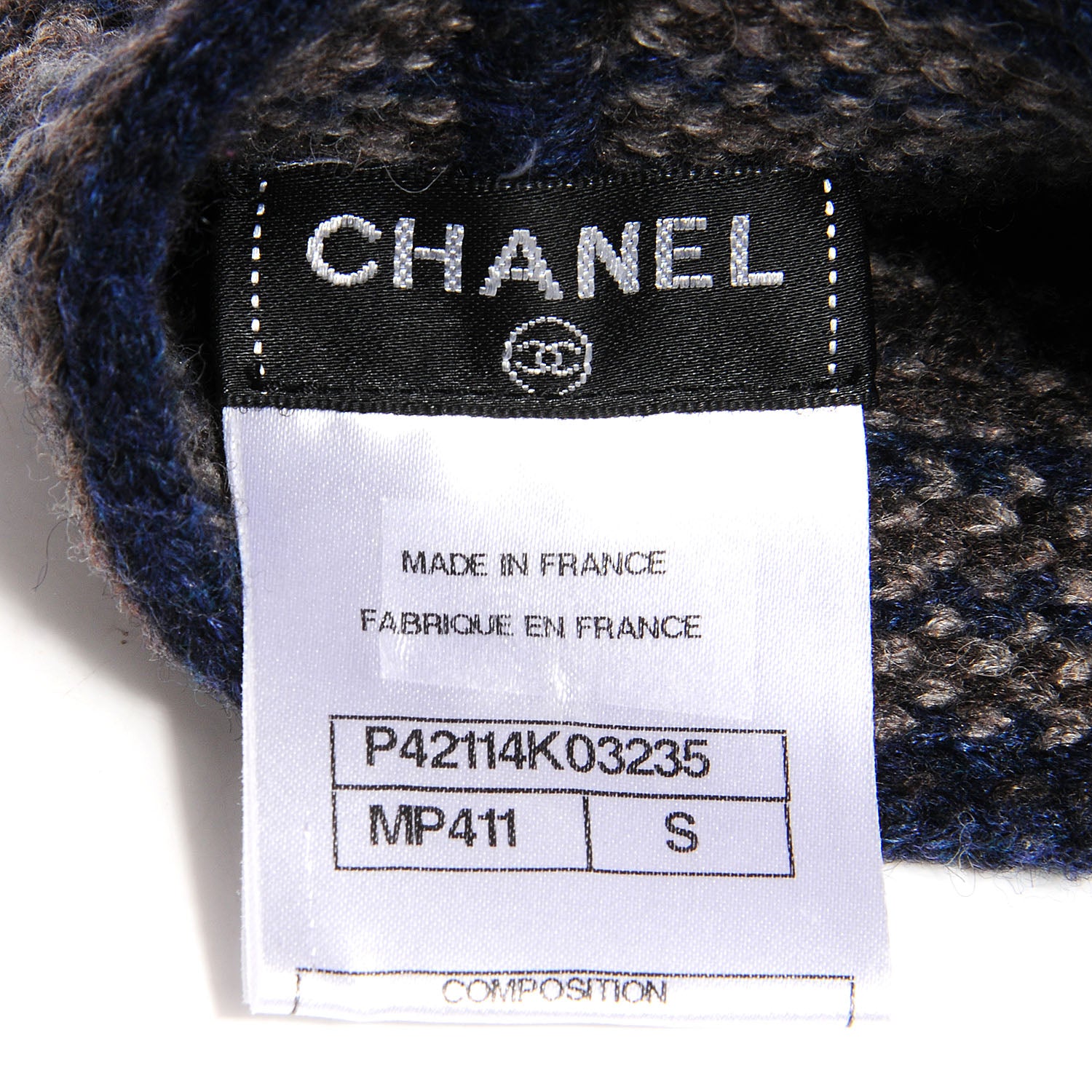 Chanel Wool Linen Crystal CC Fingerless Gloves 4 of 5