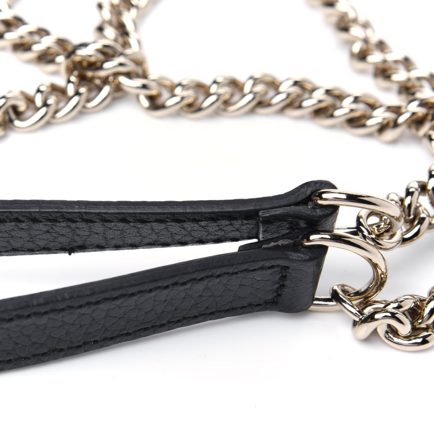 Dollar Calfskin Interlocking G Chain Wallet Black